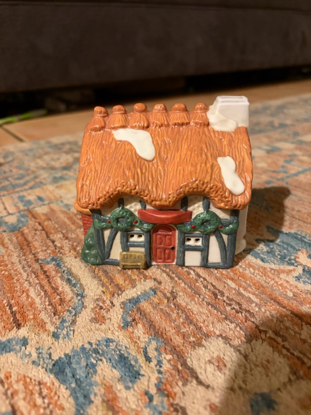 Vintage christmas village cottage